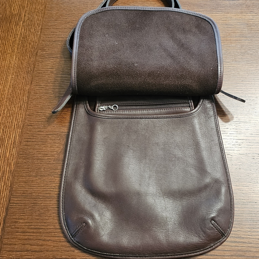 Coach Vintage Slim Hippie Flap Saddle Bag Brown 80D-9135 - Picture 9 of 14